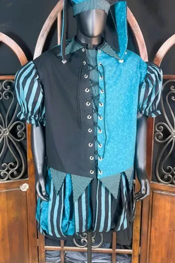 Teal/Black Jester Costume