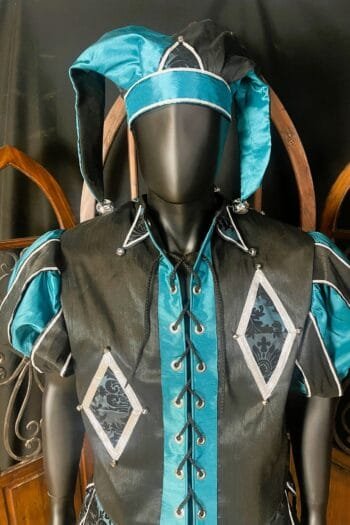 Black/Turquoise Renaissance Court Jester